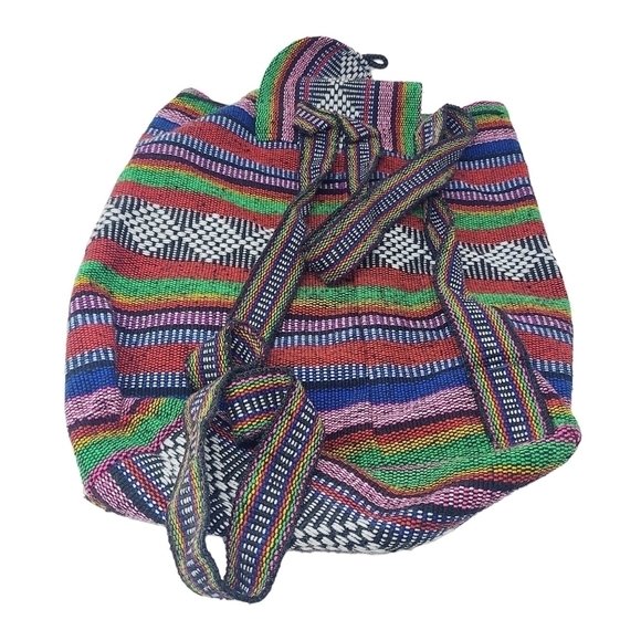 Unbranded | Multicolored Bohemian Baja Fabric Backpack or Bookbag (One Size) - Picture 13 of 14